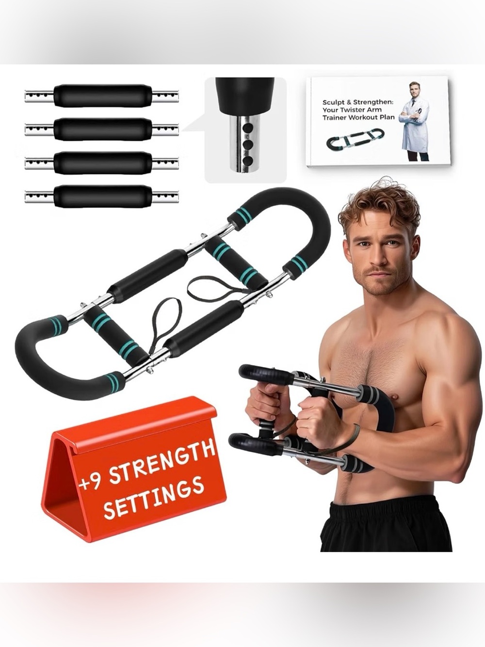 Adjustable Twister Arm Trainer Resistance Exerciser – 9 Strength Levels